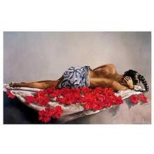 On A Bed Of Hibiscus Poster Print