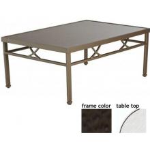 Hudson-Tanjor 32 X 48 Inch Aluminum Rectangle Cocktail Table - Glass With Terra Frame