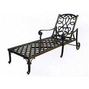 Darlee Santa Monica Cast Aluminum Chaise Lounge With Cushions by Darlee