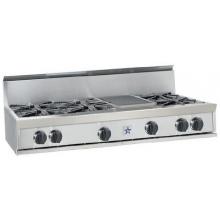 BlueStar RGTNB Series 48 Inch Natural Gas Rangetop Style Cooktop With 12 Inch Charbroiler