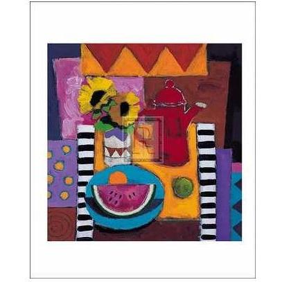 Sunflowers And Coffee Pot (LE) Poster Print