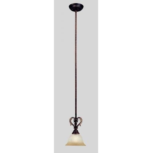 World Imports Mystic Rhythm Collection Hanging Pendant Fixture In Cracked Bronze With Silver Finish - 1 Bulb - 8447-24