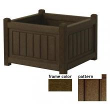 Eagle One Recycled Plastic 17 Inch Nantucket Planter Box New England Pattern - Brown