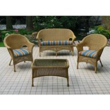 North Cape Naples Resin Wicker Patio Lounge Set With Coffee Table - Honey