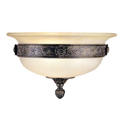 French Country Influence Collection Celing Mount Globe Fixture In French Bronze Finish - 1 Bulb