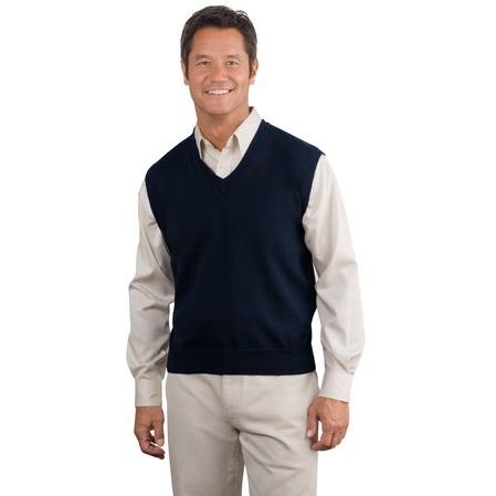 Port Authority Signature - Fine-Gauge V-Neck Sweater Vest S - Navy.
