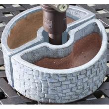 Alfresco Home Cobblestone Umbrella Planter -Cielo Blue - 2 Halves S/1