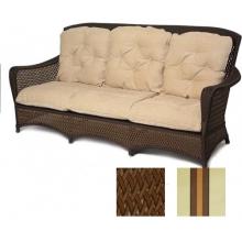 Lloyd Flanders Grand Traverse Sofa In Caramel Finish And Resort Lodge Fabric.