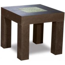 Diamond Sofa 22 Inch Square End Table With Crackled Glass Inset - Dark Walnut