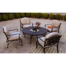 Darlee Catalina Cast Aluminum Patio Tea Table Set With Cushions - 52 Inch Round