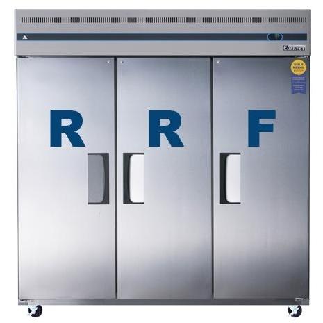 Everest 68.0 Cu. Ft. Dual Solid Door Upright Reach-In Refrigerator & Freezer Combo - Stainless Steel - ESRF3