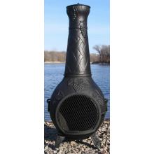 The Blue Rooster Grape Style Cast Aluminum Chiminea With Natural Gas Conversion Kit - Charcoal