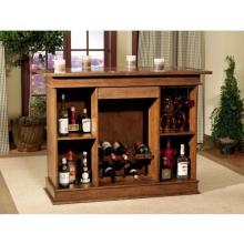 Powell Furniture Vegas Antique Cherry Gaming Bar Cabinet With Chips, Dice & Cards