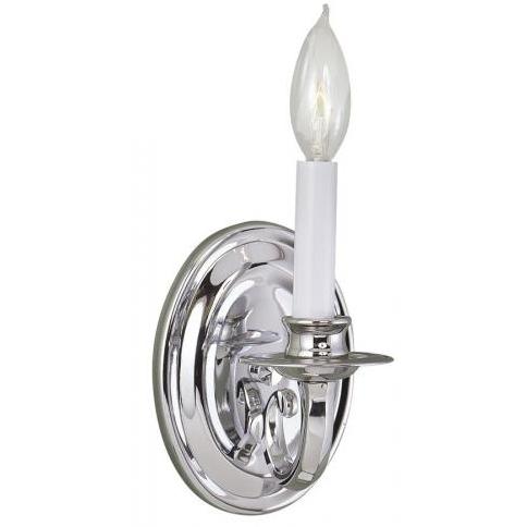 Wall Sconce Single Light Fixture In Silver Oxide Finish - 1 Bulb