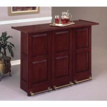 Home Styles Folding Bar With Antique Brass Rails - Cherry
