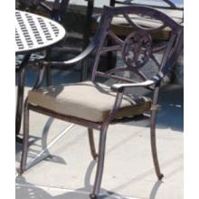 Alfresco Home Lista Dining Stackable Arm Chair With Factory Supplied Cushion-Antique Wine Finish