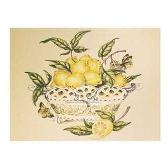 Bowden - Lemons In A Porcelain Basket Size 11x14 Poster Print
