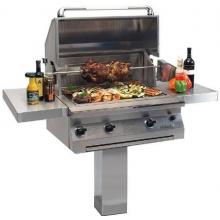 Solaire Gas Grills 30 Inch Infrared Propane Gas Grill W/ Rotisserie On In-Ground Post