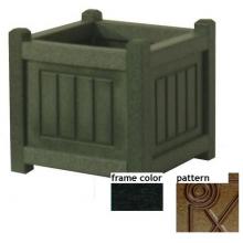 Eagle One Recycled Plastic 12 Inch Nantucket Planter Box Diamond Pattern - Black