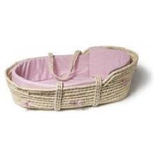 Wicker Moses Basket - Pink