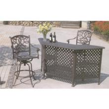 Darlee Santa Monica Cast Aluminum Party Bar Set With Cushions - 82 Inch