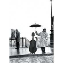 Musician In The Rain Poster Print