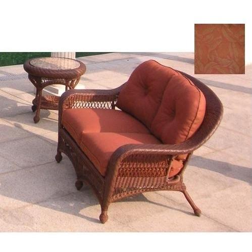 North Cape Premium Cushion ONLYs Deep Seating Loveseat Cushion ONLY Set (4)- Paprika Foliage