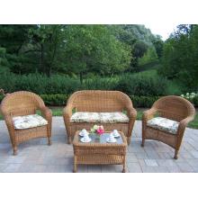 Oakland Living Resin Wicker 4 Piece Seating Set With Cushions