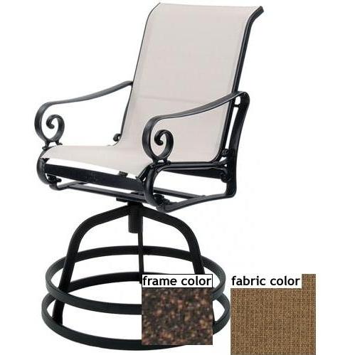Suncoast Soleil Sling Hi-Back Gathering Height Chair - Mahogany Frame And Raku Fabric