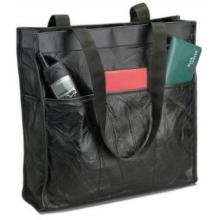 (C) PATCHED LEATHER SHOPPING BAG