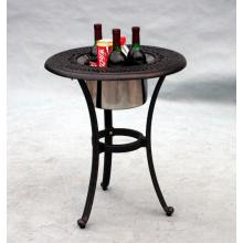 Darlee Elisabeth Cast Aluminum Tea Table W/ Ice Bucket Insert - 21 Inch Round