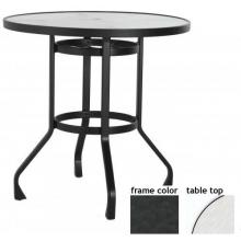 Tribeca 42 Inch Aluminum Round Bar Height Table Glass With Night Sky Frame