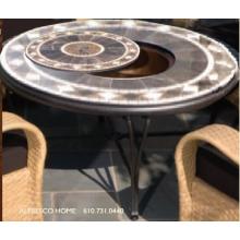 Alfresco Home Galileo 48 Inch Round Beverage Cooler / Fire Pit Chat Table- C6 Model