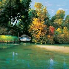 Adriano Galasso - Approdo Sul Fiume Size 19.75x19.75 Poster Print
