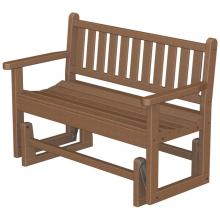 Poly-Wood Recycled Plastic Wood Traditional Glider Bench - 48 Inches
