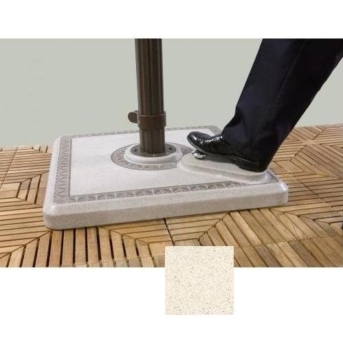 Shade Trends Square Fiberstone Base With Wheels And 360 Rotation Auto Tilt - Beige/Brown