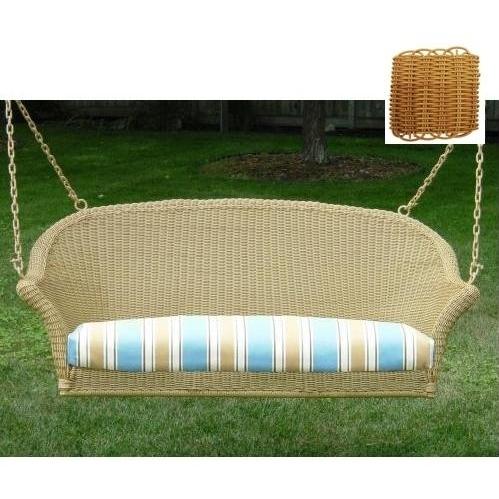 North Cape Naples Resin Wicker Porch Swing - Honey