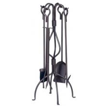 UniFlame 5 Piece Bronze Wrought Iron Fireset W/ Tampico Brush