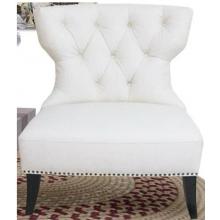 Diamond Sofa Zoey Tufted Leather Accent Chair With Nailhead Accents - White