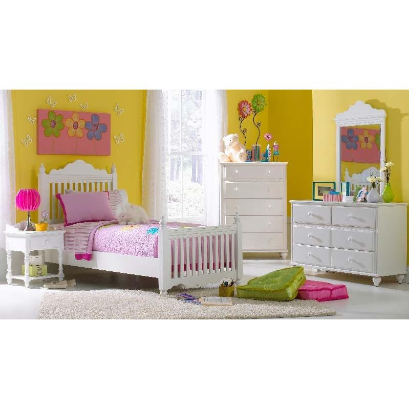 Hillsdale Full Size Bed, Nightstand, Dresser, Mirror & Chest White - 1528BFR5PC