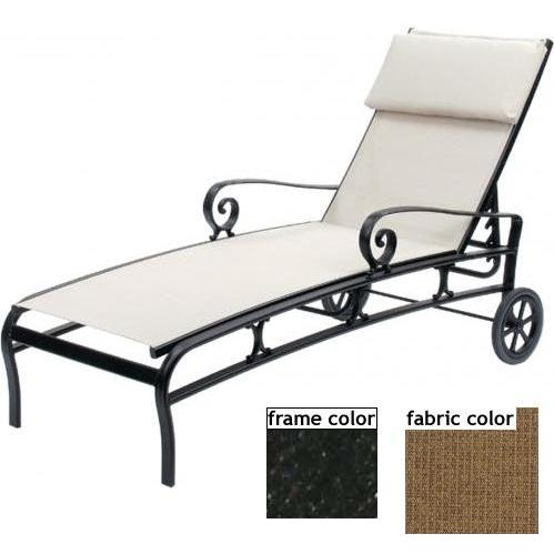 Suncoast Soleil Sling Chaise Lounge With Wheels - Ebony Frame And Raku Fabric