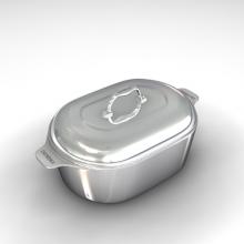 Chefs Design Traditional Series Cast Aluminum Non-Stick Oval Roaster - 18 Inch