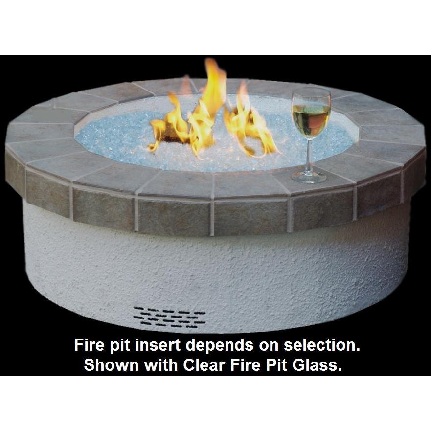 Peterson Outdoor Campfyre 34 Inch Propane Gas Manual Safety Pilot Fire Pit Package With Granite Tile Ring And Bronze Glass