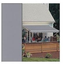 Sunsetter Pro Motorized Awning (10 Ft / Solid Slate Gray) With Traditional Laminated Fabric With Left Mounted Moter And Wall Bracket