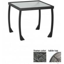 Tribeca 24 Inch Aluminum Square End Table - Aluminum Starburst Pattern With Scavo Iron Frame