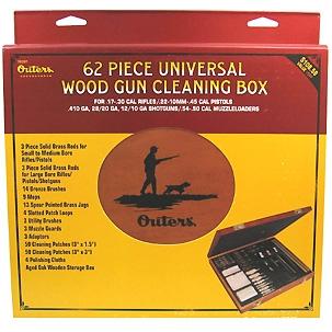Outers Universal Cleaning Kit, 62pc .17 Cal & Up Wood Box