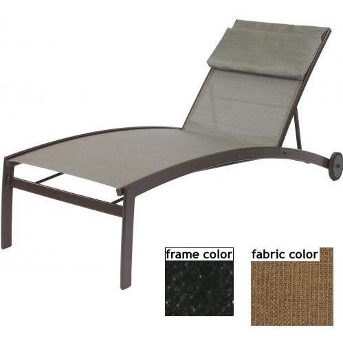 Suncoast Vision Sling Chaise Lounge With Wheels - Ebony Frame And Raku Fabric