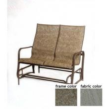 Siesta Aluminum Sling Loveseat Glider With Scavo Bronze Frame And A0109 Fabric