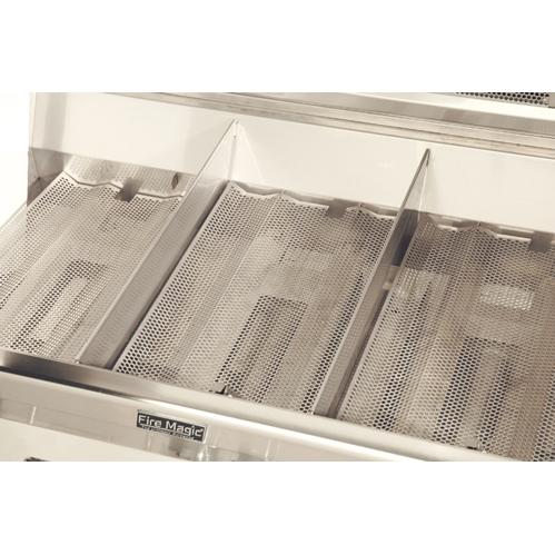 HeatZone separators allow foods to be grilled at different temperatures