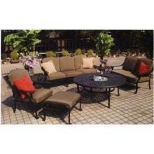 Darlee Ten Star Cast Aluminum Patio Lounge Set With Tea Table - 52 Inch Round